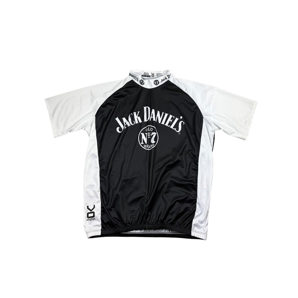 Vomax Mens Jack Daniels Old No 7 Cycling Jersey Black White 2XL Club USA Made